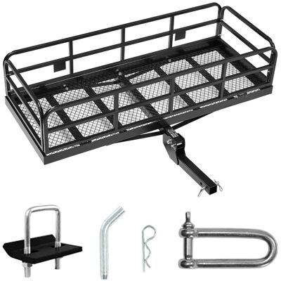 VEVOR - 60" x 24" x 14", Hitch Cargo Carrier, 500 lbs Capacity Hitch Cargo Carrier with Anti-Rattle Hitch Stabilizer - Black VEVOR - 60" x 24" x 14", Hitch Cargo Carrier, 500 lbs Capacity Hitch Cargo Carrier with Anti-Rattle Hitch Stabilizer - Black