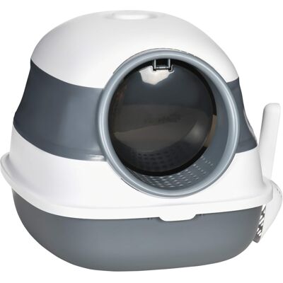Pawhut - Cat Litter Box with Lid, Covered, High Sides, Air Freshener, Large Two-Way Entrance, Foldable, Easy Clean - White Pawhut - Cat Litter Box with Lid, Covered, High Sides, Air Freshener, Large Two-Way Entrance, Foldable, Easy Clean - White