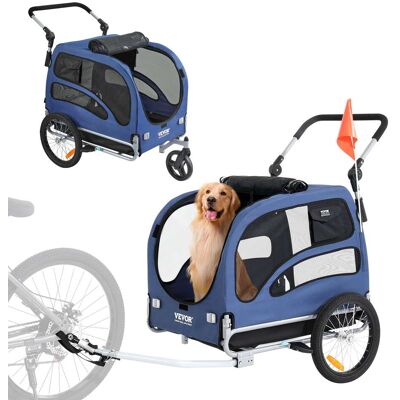 VEVOR - Dog Bike Trailer, Supports up to 100 lbs, 2-in-1 Pet Stroller Cart Bicycle Carrier, Easy Folding Cart Frame - Black;Blue VEVOR - Dog Bike Trailer, Supports up to 100 lbs, 2-in-1 Pet Stroller Cart Bicycle Carrier, Easy Folding Cart Frame - Black;Blue