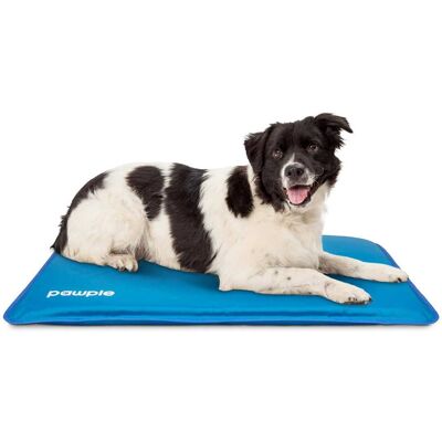 Pawple - Dog Cooling Mat, Dog Bed Mat for Kennels, Crates and Beds with Thick Foam Base 32" x 22" - Blue Pawple - Dog Cooling Mat, Dog Bed Mat for Kennels, Crates and Beds with Thick Foam Base 32" x 22" - Blue