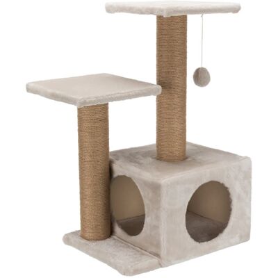TRIXIE - Valencia Plush & Sisal 3-Level 28" Cat Tree with Scratching Posts & Condo - Light Gray-Greige TRIXIE - Valencia Plush & Sisal 3-Level 28" Cat Tree with Scratching Posts & Condo - Light Gray-Greige