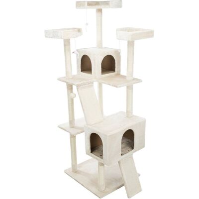 TRIXIE - Celeste Plush 4-Level 69" Cat Tree Sisal Scratching Posts Condo & Cat Toy - Cream TRIXIE - Celeste Plush 4-Level 69" Cat Tree Sisal Scratching Posts Condo & Cat Toy - Cream