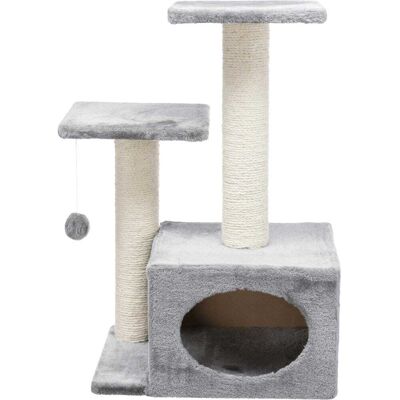 TRIXIE - Valencia Plush & Sisal 3-Level 28" Cat Tree with Scratching Posts & Condo - Gray TRIXIE - Valencia Plush & Sisal 3-Level 28" Cat Tree with Scratching Posts & Condo - Gray