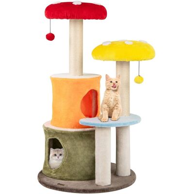 Gymax - 43'' Tall Cute Cat Tree w/ 2 Condos Padded Platforms Sisal Scratching Posts - GYM17709 Gymax - 43'' Tall Cute Cat Tree w/ 2 Condos Padded Platforms Sisal Scratching Posts - GYM17709