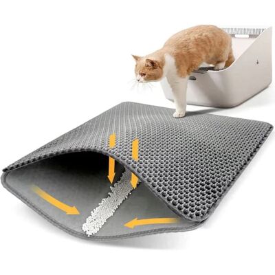 Katziela - MEOW LITTER MAT CAT LITTER TRAPPING MAT - Gray Katziela - MEOW LITTER MAT CAT LITTER TRAPPING MAT - Gray