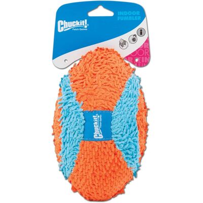 ChuckIt! - Multicolored Terrycloth Football Fumbler Football Dog Toy Medium 1 pk - Blue Orange ChuckIt! - Multicolored Terrycloth Football Fumbler Football Dog Toy Medium 1 pk - Blue Orange
