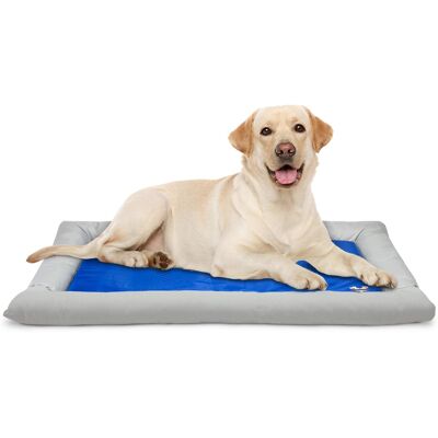 Arf Pets - Self Dog Cooling Mat, Solid Gel Based Pet Cooling Mat with Foam Based Bolster Bed - 26"x40" - Blue Arf Pets - Self Dog Cooling Mat, Solid Gel Based Pet Cooling Mat with Foam Based Bolster Bed - 26"x40" - Blue