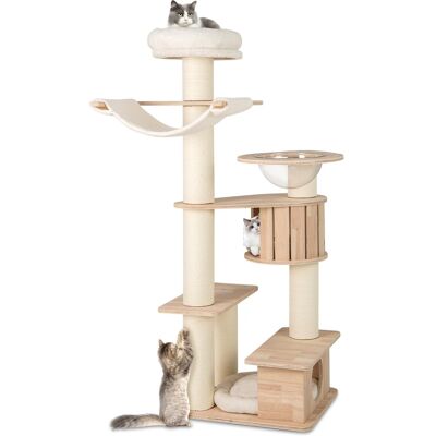 Gymax - 69'' Tall Cat Tree Wooden Kitten Tower w/ 2 Condos Cozy Top Perch Space Capsule Gymax - 69'' Tall Cat Tree Wooden Kitten Tower w/ 2 Condos Cozy Top Perch Space Capsule