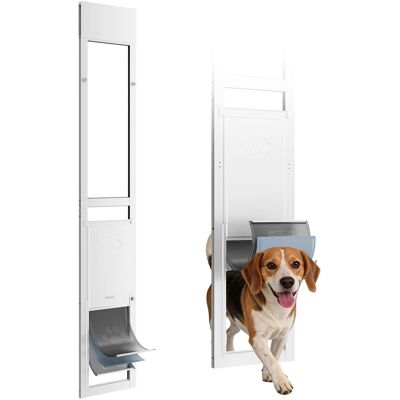 VEVOR - Dog Door for Sliding Glass Door,75 7/8" to 80 11/16" Adjustable Height,Aluminum Alloy Frame with Flap and Rotating Hinge - White VEVOR - Dog Door for Sliding Glass Door,75 7/8" to 80 11/16" Adjustable Height,Aluminum Alloy Frame with Flap and Rotating Hinge - White