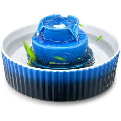 VEVOR - Ceramic Cat Water Fountain, 2.1L/71oz Porcelain Pet Fountain with Quiet Pump, 360° Access and Multi-Layer Filtration - Dark blue VEVOR - Ceramic Cat Water Fountain, 2.1L/71oz Porcelain Pet Fountain with Quiet Pump, 360° Access and Multi-Layer Filtration - Dark blue