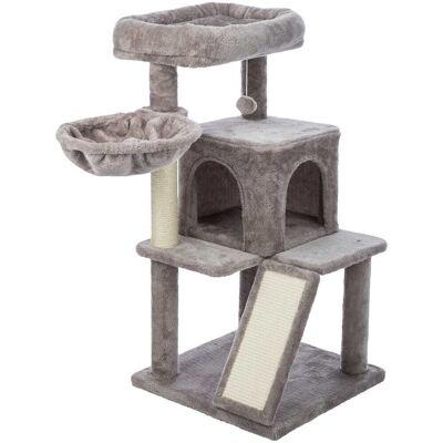 TRIXIE - Pepito Plush & Sisal 2-Level 39.4" Cat Tree with Scratching Posts & Condo - Gray TRIXIE - Pepito Plush & Sisal 2-Level 39.4" Cat Tree with Scratching Posts & Condo - Gray