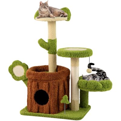 Gymax - 36'' Cat Tree Tower w/Perch Condo Platforms Petal Scratching Board for Indoors Gymax - 36'' Cat Tree Tower w/Perch Condo Platforms Petal Scratching Board for Indoors