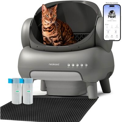 NEAKASA - M1 Open-Top Self-Cleaning Smart App-Controlled Odor-Free Cat Litter Box with Extended Capacity - Charcoal NEAKASA - M1 Open-Top Self-Cleaning Smart App-Controlled Odor-Free Cat Litter Box with Extended Capacity - Charcoal