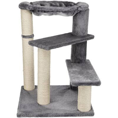 TRIXIE - Baza Senior Plush & Sisal Cat Tree Scratching Posts Hammock & Steps - Gray TRIXIE - Baza Senior Plush & Sisal Cat Tree Scratching Posts Hammock & Steps - Gray