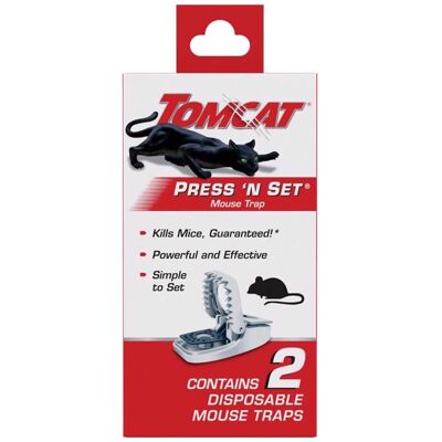 Tomcat Press 'N Set Small Snap Trap For Mice 2 pk Tomcat Press 'N Set Small Snap Trap For Mice 2 pk