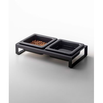 Yamazaki Home - Pet Food Bowl - Steel + Ceramic - Black Yamazaki Home - Pet Food Bowl - Steel + Ceramic - Black