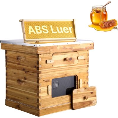 VEVOR - Bee Hive 20 Frame Bee Hives Starter Kit, Beeswax Coated Fir Wood, 1 Deep + 1 Medium Bee Boxes Langstroth Beehive Kit - Wood color VEVOR - Bee Hive 20 Frame Bee Hives Starter Kit, Beeswax Coated Fir Wood, 1 Deep + 1 Medium Bee Boxes Langstroth Beehive Kit - Wood color