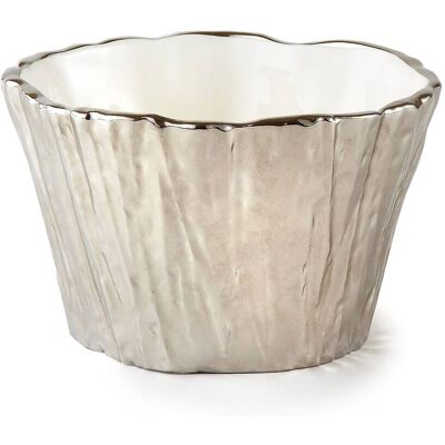 Jiallo - Botanic Collection Titanium Porcelain tree bark bowl 5" Silver - Color: silver Jiallo - Botanic Collection Titanium Porcelain tree bark bowl 5" Silver - Color: silver