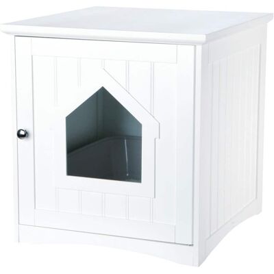TRIXIE - Cat Litter Box Enclosure Hidden Litter Indoor Cat Furniture Pet Home - White TRIXIE - Cat Litter Box Enclosure Hidden Litter Indoor Cat Furniture Pet Home - White