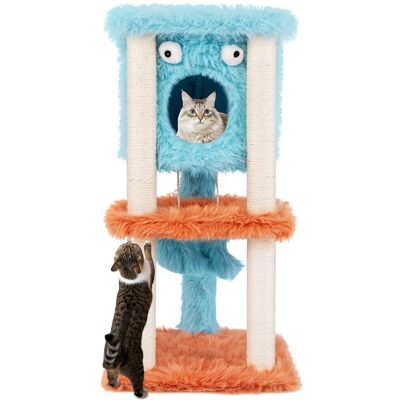 Gymax - Monster-Themed Cat Tree w/ Private Condo Soft Long Plush Sisal Scratching Posts - GYM14663 Gymax - Monster-Themed Cat Tree w/ Private Condo Soft Long Plush Sisal Scratching Posts - GYM14663