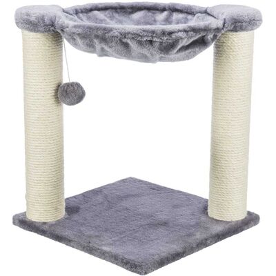 TRIXIE - Baza Jute 19.7" Cat Scratching Posts with Hammock & Hanging Cat Toy - Gray TRIXIE - Baza Jute 19.7" Cat Scratching Posts with Hammock & Hanging Cat Toy - Gray
