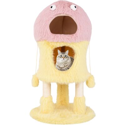 Gymax - Monster-Themed Cat Tree w/ 2 Private Condos Long Plush Sisal Scratching Posts - GYM14664 Gymax - Monster-Themed Cat Tree w/ 2 Private Condos Long Plush Sisal Scratching Posts - GYM14664