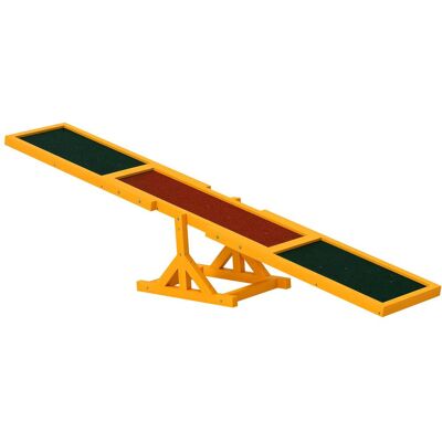 Pawhut - Wooden Dog Agility Seesaw, Training Exercise, Platform Equipment, Weather Resistant, 71" L x 12" W x 12" H - Natural Wood Pawhut - Wooden Dog Agility Seesaw, Training Exercise, Platform Equipment, Weather Resistant, 71" L x 12" W x 12" H - Natural Wood