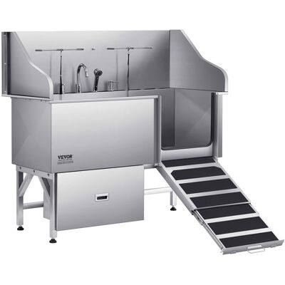 VEVOR - Stainless Steel Dog Washing Station, 61 inch Pet Grooming Tub w/ Ramp, Water Filter Board VEVOR - Stainless Steel Dog Washing Station, 61 inch Pet Grooming Tub w/ Ramp, Water Filter Board