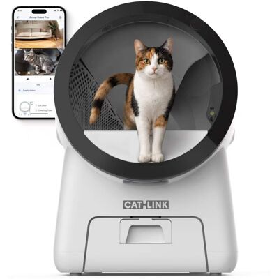 CatLink - Scoop Robot Pro Smart Self-Cleaning Litter Box AI Health Monitor Odor Control Multi-Cat - White, Without Auto Refiller Set CatLink - Scoop Robot Pro Smart Self-Cleaning Litter Box AI Health Monitor Odor Control Multi-Cat - White, Without Auto Refiller Set