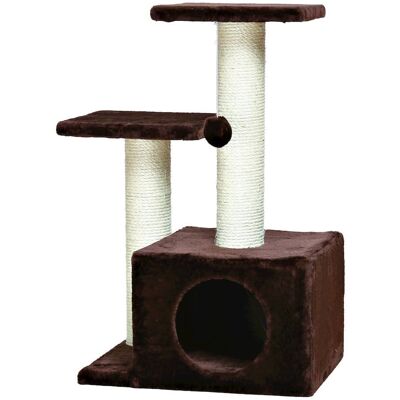 TRIXIE - Valencia Plush & Sisal 3-Level 28" Cat Tree with Scratching Posts & Condo - Brown TRIXIE - Valencia Plush & Sisal 3-Level 28" Cat Tree with Scratching Posts & Condo - Brown