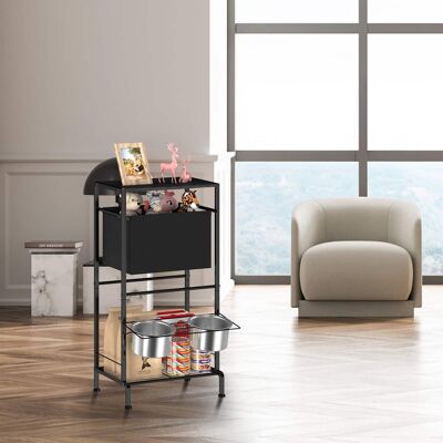 Oumilen - Elevated Dog Feeding Station with Storage Bin & Adjustable Bowls, Black - OBBY-SUM199 Oumilen - Elevated Dog Feeding Station with Storage Bin & Adjustable Bowls, Black - OBBY-SUM199