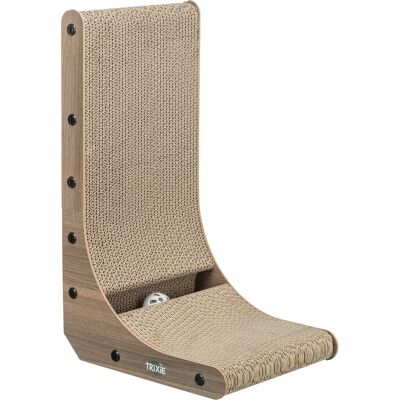 TRIXIE - 17.7" L-Shaped Cat Scratching Board Catnip & Silvervine with Built-In Ball Toy - Gray/Brown TRIXIE - 17.7" L-Shaped Cat Scratching Board Catnip & Silvervine with Built-In Ball Toy - Gray/Brown