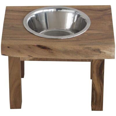 AmeriHome - Acacia Wood Live Edge Single Bowl Pet Feeder Stand - Brown AmeriHome - Acacia Wood Live Edge Single Bowl Pet Feeder Stand - Brown