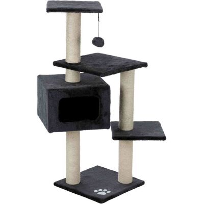 TRIXIE - Palamos Plush & Sisal 4-Level Cat Tree with Scratching Posts & Condo - Dark Gray TRIXIE - Palamos Plush & Sisal 4-Level Cat Tree with Scratching Posts & Condo - Dark Gray