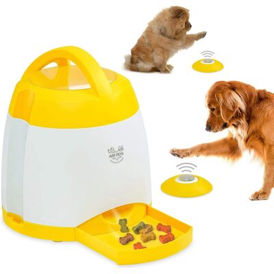 Arf Pets - Dog Treat Dispenser with Button – Dog Memory Training Toy Promotes Exercise - 2 Buttons - Yellow Arf Pets - Dog Treat Dispenser with Button – Dog Memory Training Toy Promotes Exercise - 2 Buttons - Yellow