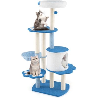 Gymax - 54'' Cat Tree Tower w/ Sisal Scratching Posts Bell Cat Perch Cat Condo - GYM14413 Gymax - 54'' Cat Tree Tower w/ Sisal Scratching Posts Bell Cat Perch Cat Condo - GYM14413