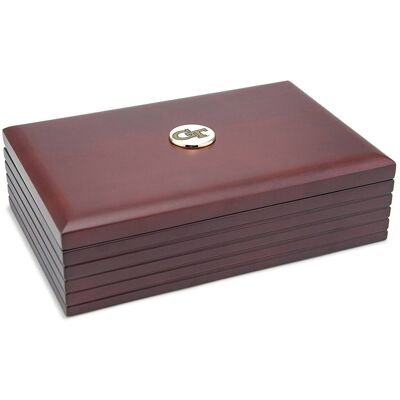 Jardine - Georgia Tech Yellow Jackets Team Logo 9'' x 6'' Team Rosewood Desk Box - Brown Jardine - Georgia Tech Yellow Jackets Team Logo 9'' x 6'' Team Rosewood Desk Box - Brown