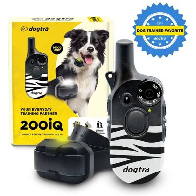 Dogtra - 200iQ Remote Training E Collar - 100 Levels, 1/2 Mile Range, Waterproof - Zebra Dogtra - 200iQ Remote Training E Collar - 100 Levels, 1/2 Mile Range, Waterproof - Zebra