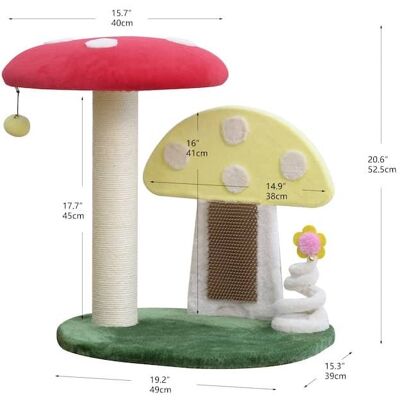 PetPals - Apartment-Sized Magical Mushroom Cat Perch - 20"H, 2 Level, Medium, Moultrie - Green PetPals - Apartment-Sized Magical Mushroom Cat Perch - 20"H, 2 Level, Medium, Moultrie - Green