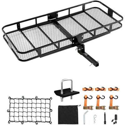 VEVOR - 70" x 30" x 6", Hitch Cargo Carrier, 500 lbs Capacity Hitch Cargo Carrier with Nighttime Reflective Reminder - Black VEVOR - 70" x 30" x 6", Hitch Cargo Carrier, 500 lbs Capacity Hitch Cargo Carrier with Nighttime Reflective Reminder - Black