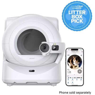 Petkit - Purobot Ultra Self-Cleaning AI Litter Box with Facial Recognition - White Petkit - Purobot Ultra Self-Cleaning AI Litter Box with Facial Recognition - White