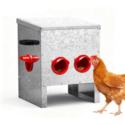 Winado - Chicken Nesting Box, 4 Hole Metal Egg Laying Box for Garden Chicken Coop Outdoor - Silver Winado - Chicken Nesting Box, 4 Hole Metal Egg Laying Box for Garden Chicken Coop Outdoor - Silver