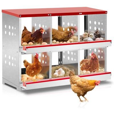 Winado - 6 Holes Chicken Nesting Boxes Hen Laying Garden Rollout Egg Collection for Outdoor - Red Winado - 6 Holes Chicken Nesting Boxes Hen Laying Garden Rollout Egg Collection for Outdoor - Red