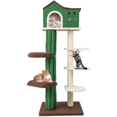 Gymax - 7-Tier Modern Cat Tree Tower 61'' Cat Climbing Stand with Sisal Scratching Posts Gymax - 7-Tier Modern Cat Tree Tower 61'' Cat Climbing Stand with Sisal Scratching Posts