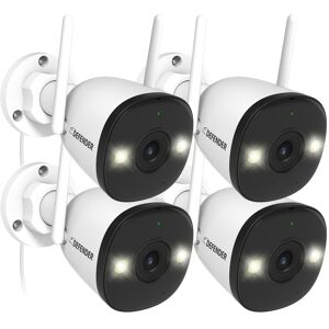 Defender - AI POWERED 4K Guard Pro Wi-Fi 6 Plug-in Security Camera, 4 Pack - White Defender - AI POWERED 4K Guard Pro Wi-Fi 6 Plug-in Security Camera, 4 Pack - White