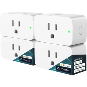 Linkind - Smart Plug, Matter Compatible, Works with Alexa, Google Home, Apple Home, 4 Pack - White Linkind - Smart Plug, Matter Compatible, Works with Alexa, Google Home, Apple Home, 4 Pack - White
