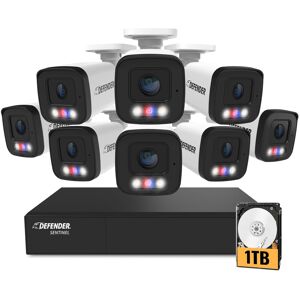 Defender - AI POWERED Sentinel 4K Ultra HD Wired 8 Channel PoE NVR Security System, 8 Metal Cameras & 1TB HDD - White Defender - AI POWERED Sentinel 4K Ultra HD Wired 8 Channel PoE NVR Security System, 8 Metal Cameras & 1TB HDD - White