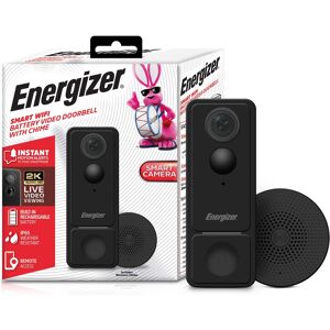 Energizer - Smart 2K Doorbell & Chime, Rechargeable Battery Video Doorbell Security Camera, 2-Way Audio, Night Vision, Cloud - Black Energizer - Smart 2K Doorbell & Chime, Rechargeable Battery Video Doorbell Security Camera, 2-Way Audio, Night Vision, Cloud - Black