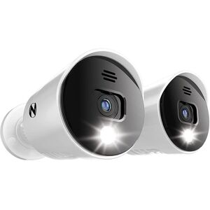 Night Owl - Wired Add On 4K Ultra HD Spotlight Cameras with Audio (2-Pack) - White/Black Night Owl - Wired Add On 4K Ultra HD Spotlight Cameras with Audio (2-Pack) - White/Black