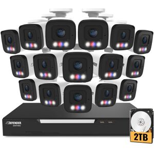 Defender - AI POWERED Sentinel 4K Ultra HD Wired 16 Channel PoE NVR Security System, 16 Metal Cameras, 2TB HDD - White Defender - AI POWERED Sentinel 4K Ultra HD Wired 16 Channel PoE NVR Security System, 16 Metal Cameras, 2TB HDD - White